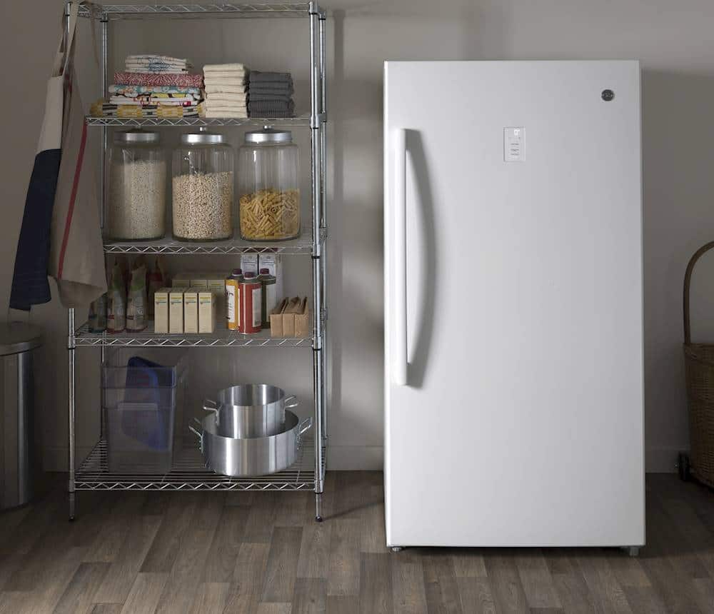 Alt View 2. GE - 17.3 Cu. Ft. Frost-Free Upright Freezer - White.
