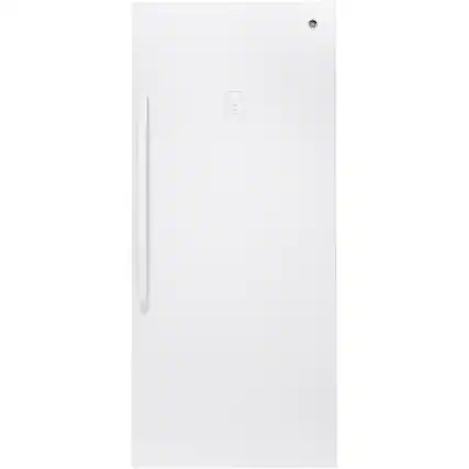 Front. GE - 21.3 Cu. Ft. Frost-Free Upright Freezer - White.