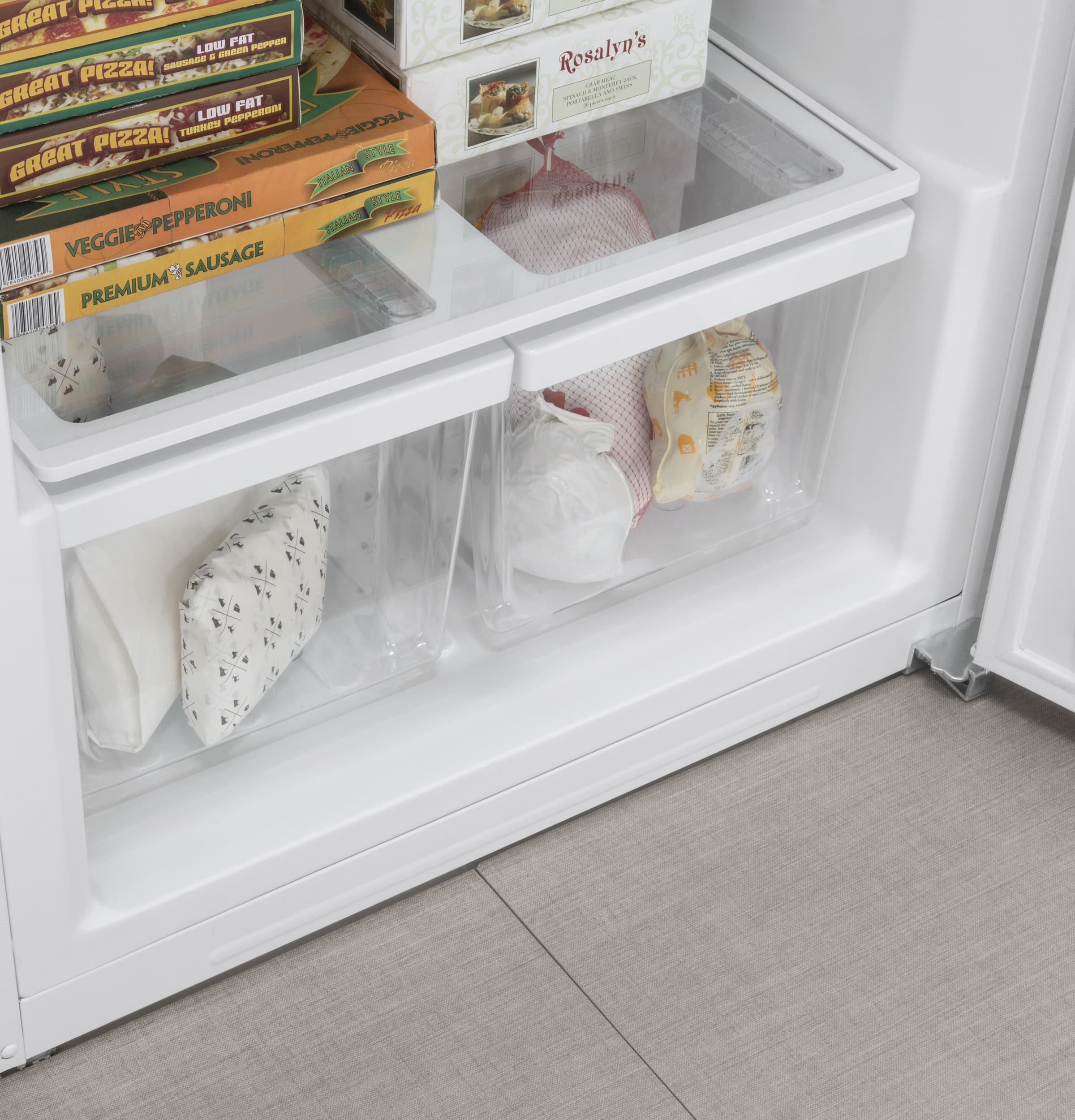 Alt View 13. GE - 21.3 Cu. Ft. Frost-Free Upright Freezer - White.
