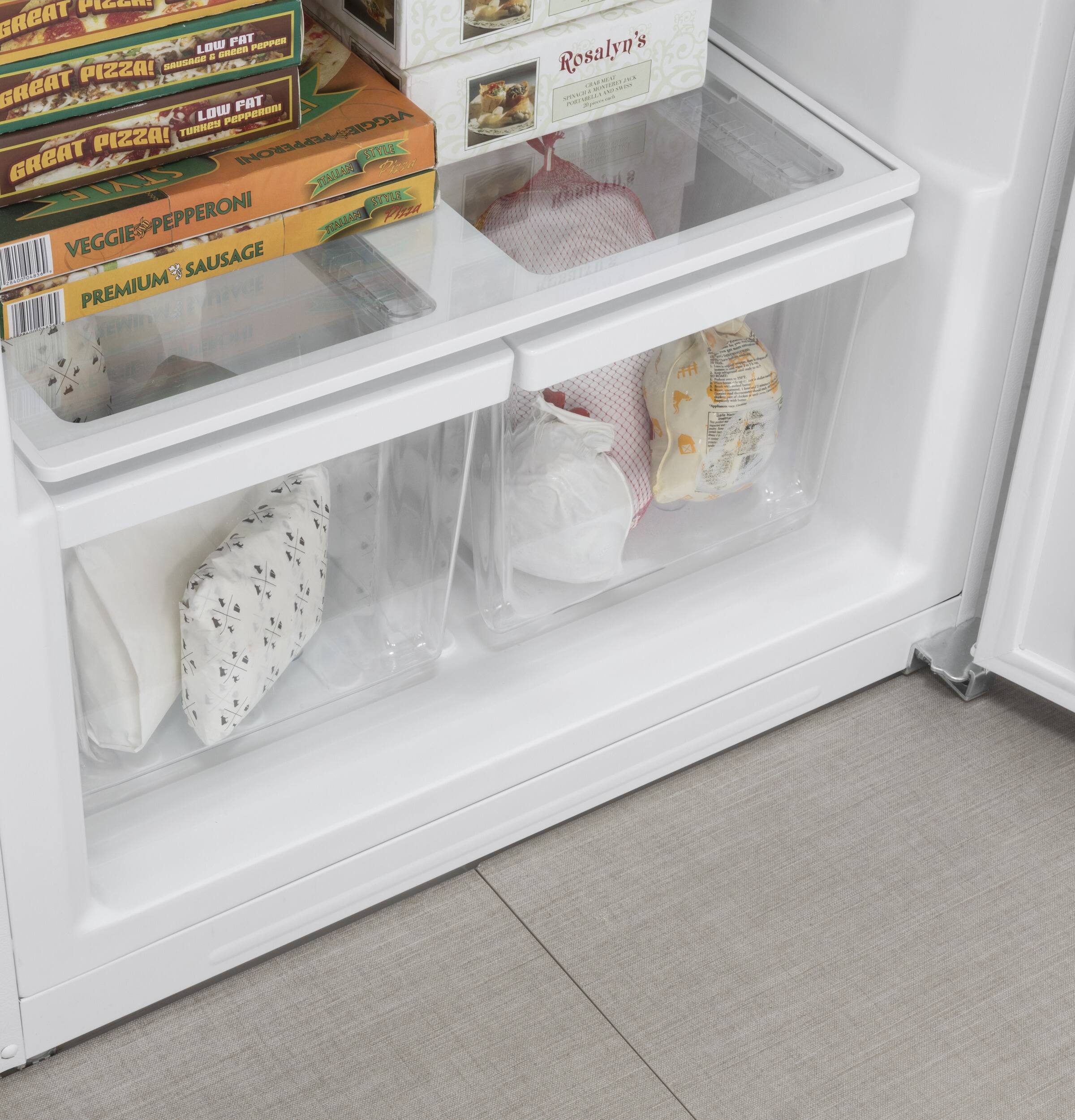 Alt View 13. GE - 21.3 Cu. Ft. Frost-Free Upright Freezer - White.