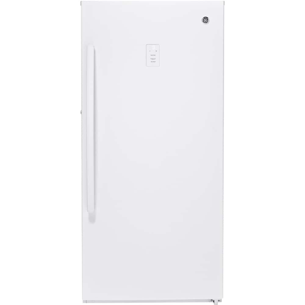 GE - 14.1 Cu. Ft. Frost-Free Upright Freezer - White - Front_Zoom
