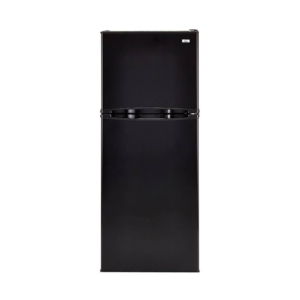Front. Haier - 9.8 Cu. Ft. Top-Freezer Refrigerator - Black.