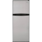 Front. Haier - 9.8 Cu. Ft. Top-Freezer Refrigerator - Stainless Steel.