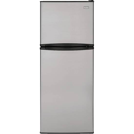 Haier 9.8 Cu. Ft. Top Freezer Refrigerator Stainless Steel