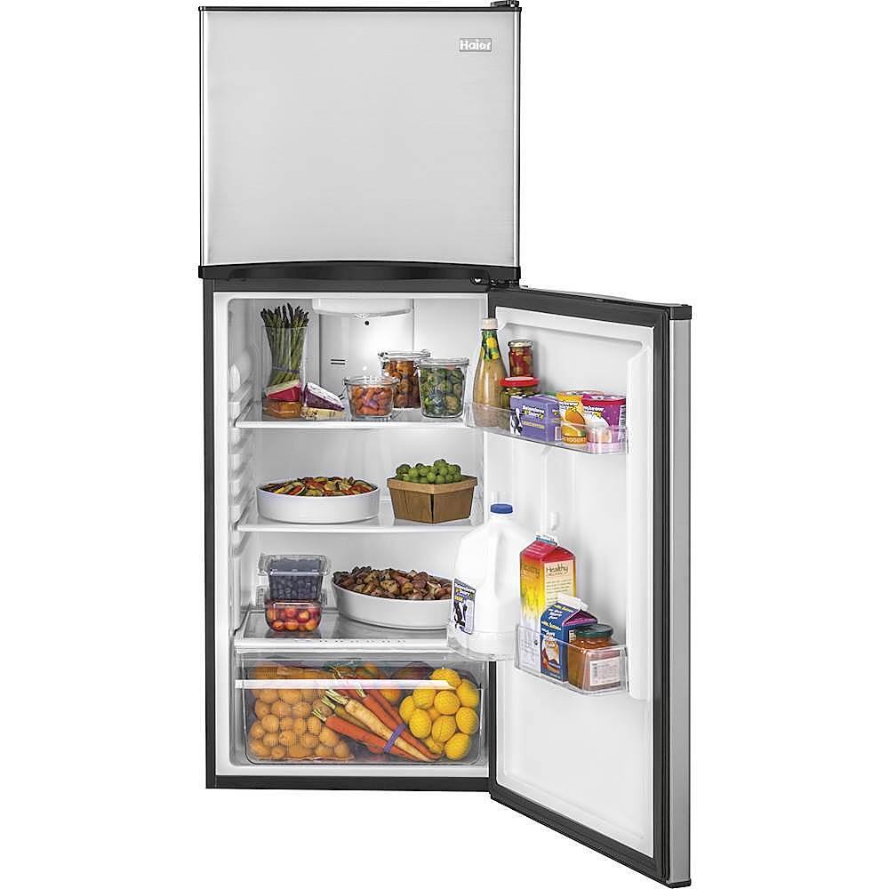Alt View 11. Haier - 9.8 Cu. Ft. Top-Freezer Refrigerator - Stainless Steel.
