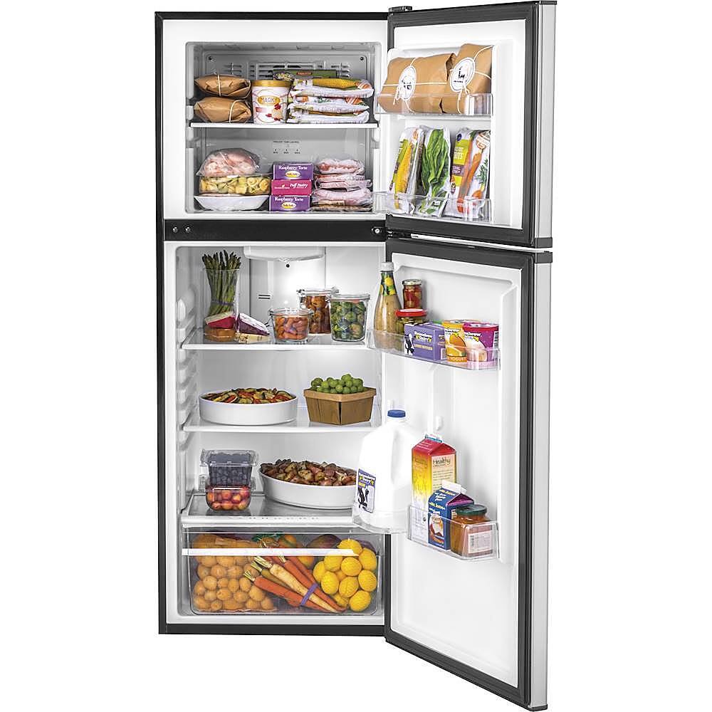 Alt View 1. Haier - 9.8 Cu. Ft. Top-Freezer Refrigerator - Stainless Steel.