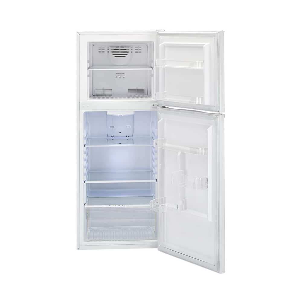 Haier 9.8-cu ft Top-Freezer Refrigerator (Stainless) in the Top-Freezer  Refrigerators department at