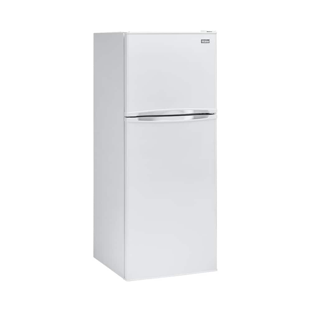 Left View: Haier - 15 Cu. Ft. Bottom-Freezer Refrigerator - Stainless steel