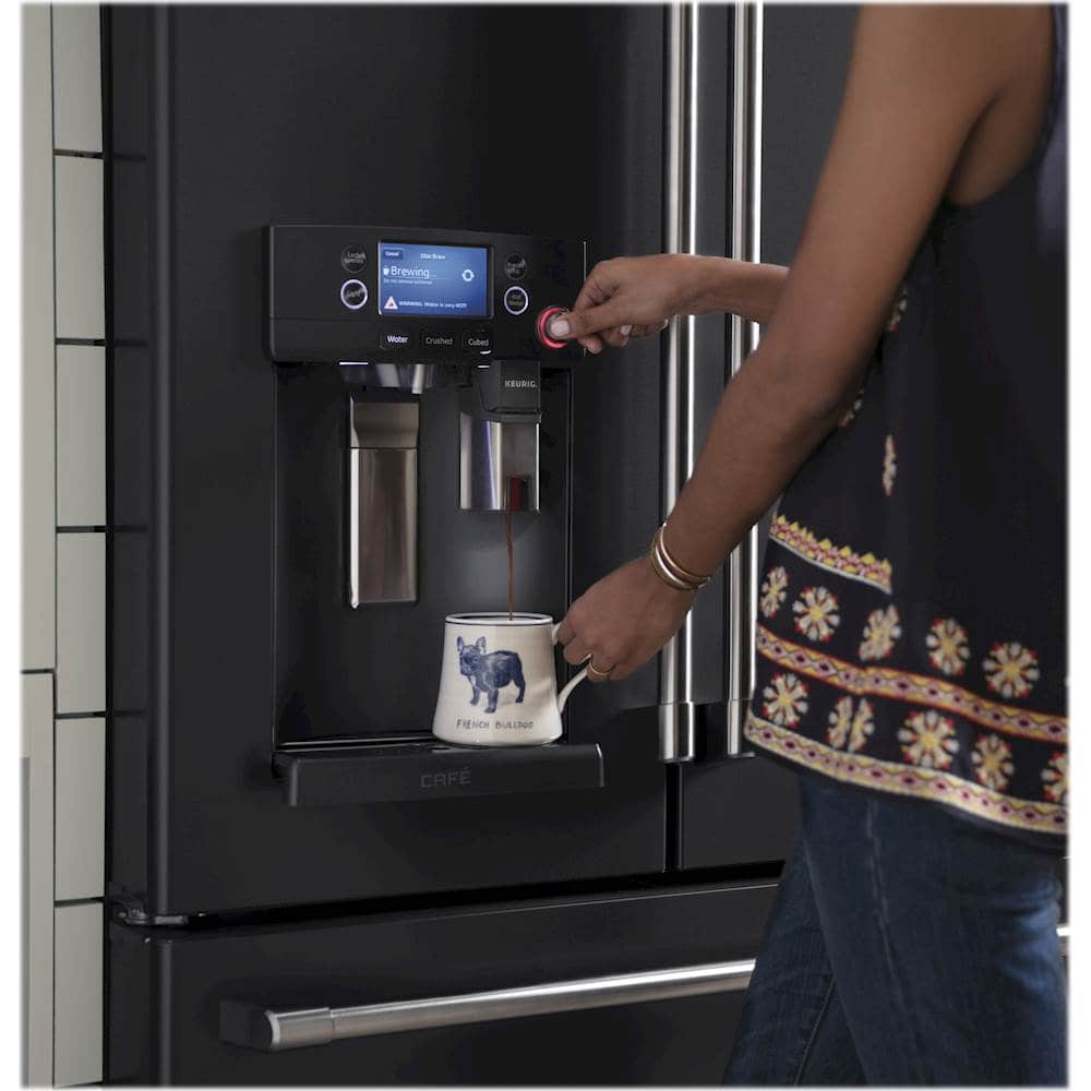 Best Ge Café Series 22 2 Cu Ft French Door Counter Depth Best Ge Café Series 22 2 Cu Ft French Door Counter Depth Refrigerator With Keurig Brewing System Black Slate Cye22uelds