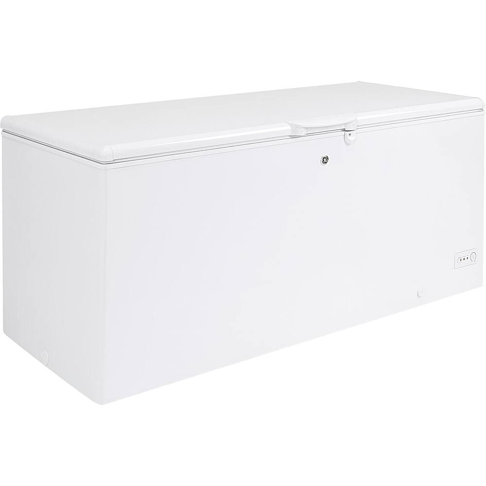 Left. GE - 21.7 Cu. Ft. Chest Freezer - White.