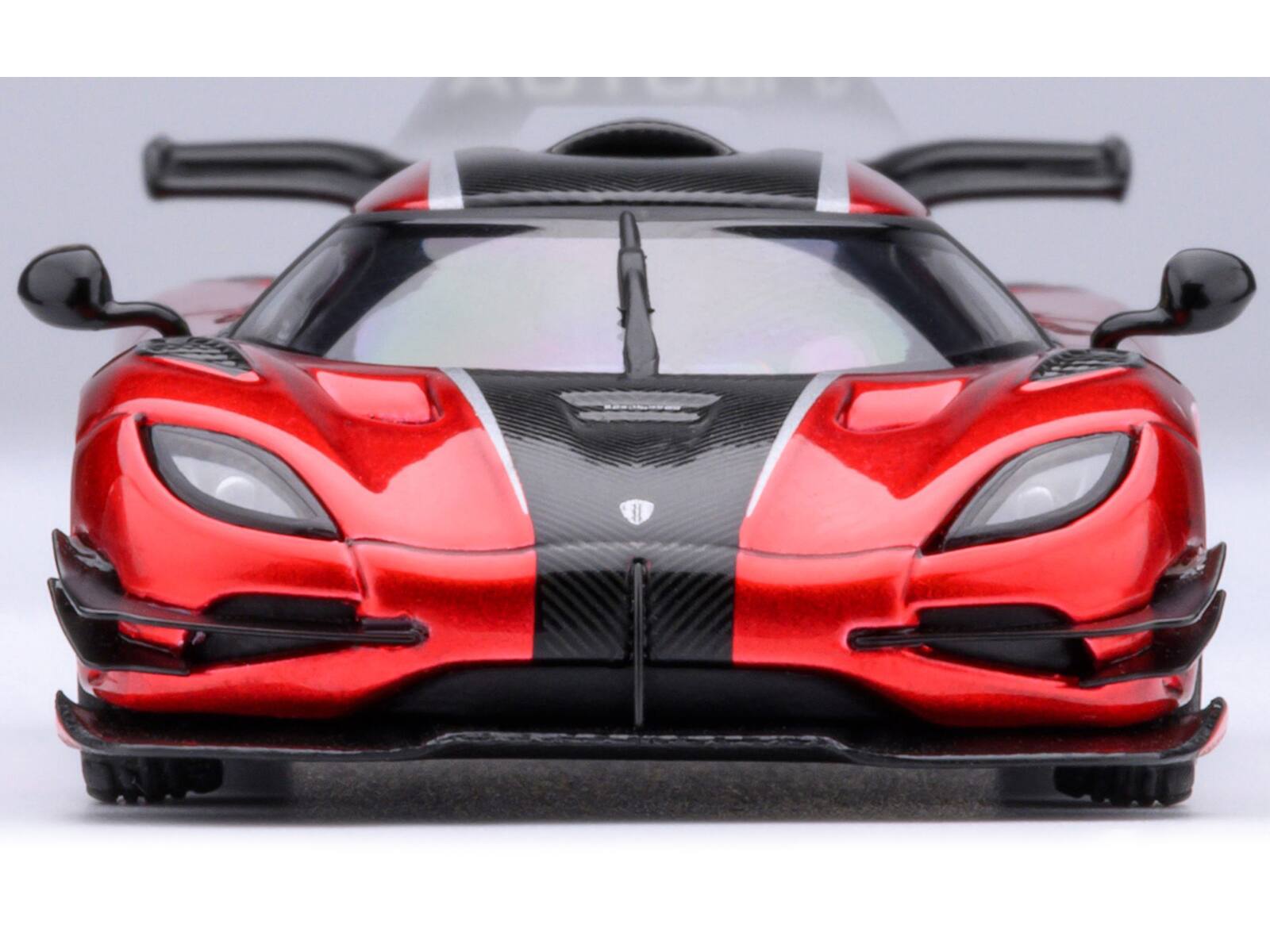 Koenigsegg One:1 Apple Red Metallic with Carbon and Silver Stripes 1/64 ...