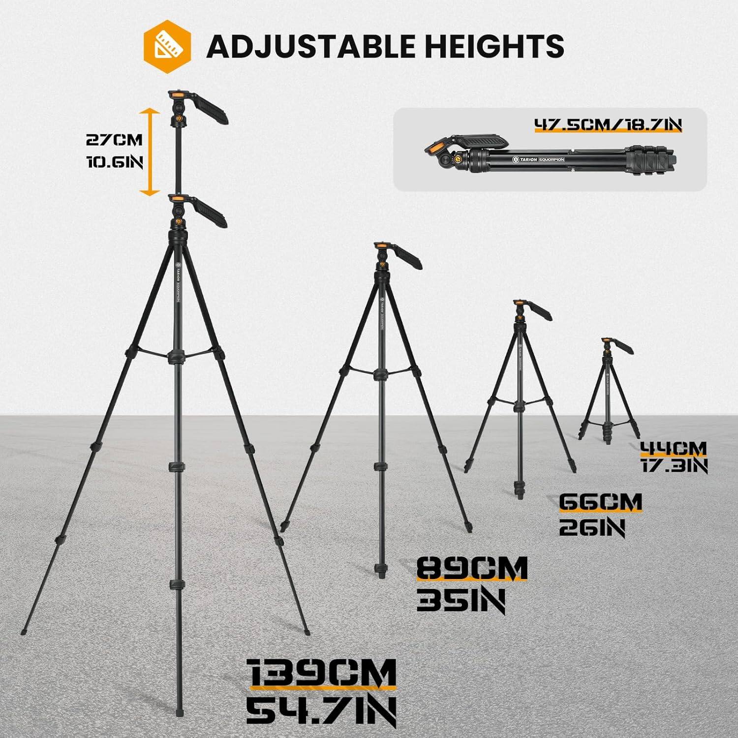 ADJUSTABLE HEIGHTS

- 27CM / 10.6IN
- 47.5CM / 18.7IN
- 44CM / 17.3IN
- 66CM / 26IN
- 89CM / 35IN
- 139CM / 54.7IN