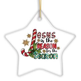 OrnamentallyYou - Festively Fun Jesus is the Reason for the Season Religious Christmas Ornament - Multi-colored