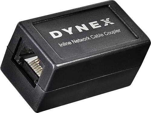 Front. Dynex™ - RJ-45 CAT-5/5e In-Line Coupler - Black.