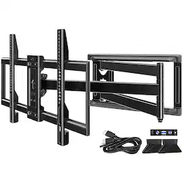 Dazzed Corner - Full Motion TV Wall Mount for 32"-80" TVs, Swivel Tilt 30.12" Extension Long‑Arm, Max VESA 600x400mm, 110lbs Load - Black