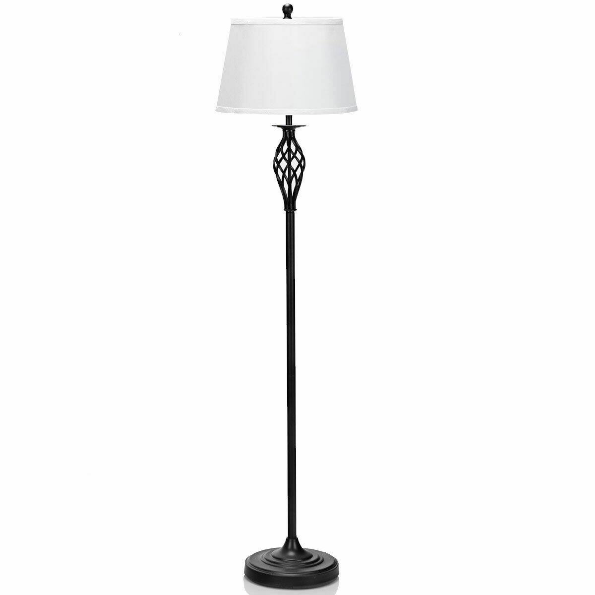 Alt View 7. Ecooso - Table Lamp Set with Floor Lamp, 3-Piece Lighting Set with Fabric Shades for Living Room.