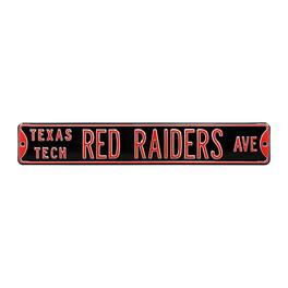 Authentic Street Signs - Texas Tech Red Raiders 6" x 36" College Ave Street Sign - Black