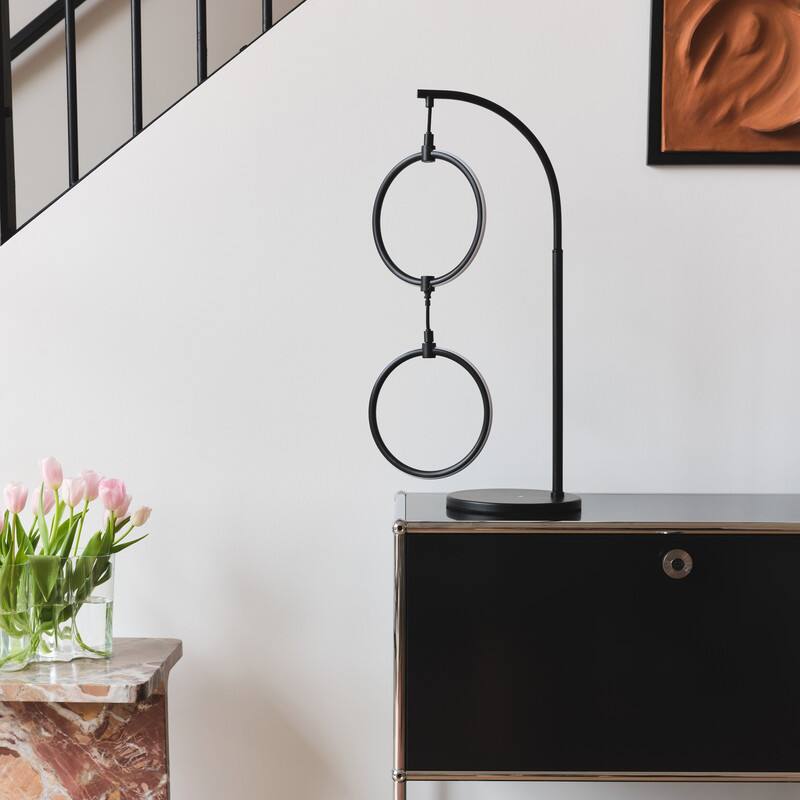 Alt View 4. Brightech - Nova Color RGB LED Modern Industrial Arc Dimmable Bedside Nightstand Desk Lamp - Classic Matte Black.