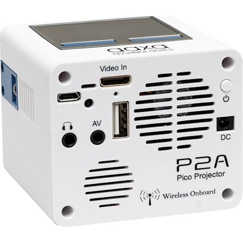 Back View: AAXA - P2-A Smart Pico Projector Wireless DLP Projector - White