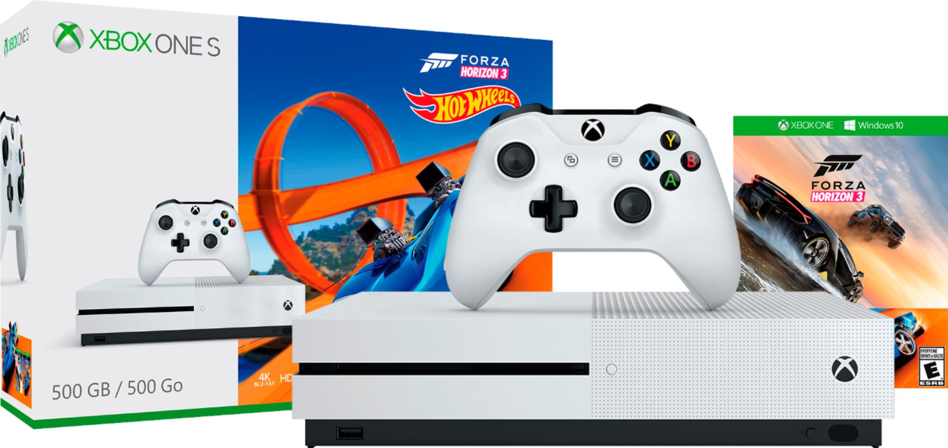 incondicional Inconsciente saltar Microsoft Xbox One S 500GB Forza Horizon 3 Hot Wheels Console Bundle with  4K Ultra Blu-ray White ZQ9-00202 - Best Buy