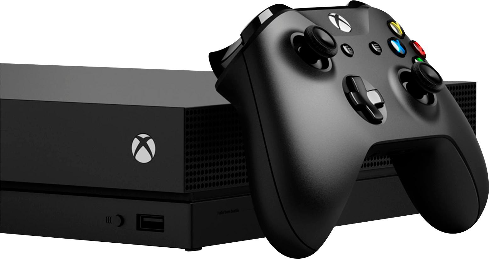 Black Microsoft Xbox One X 1TB Solid State Drive Gaming Console with Wirless Controller Renewed Enhanced by Scorpio CPU and Fast SSD HDR Native 4K 