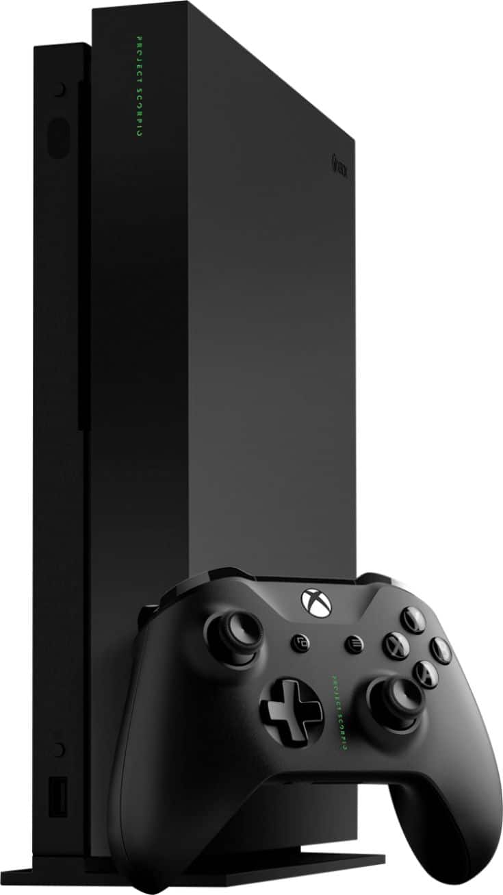 Front. Microsoft - Xbox One X Project Scorpio Edition 1TB Console - Black.