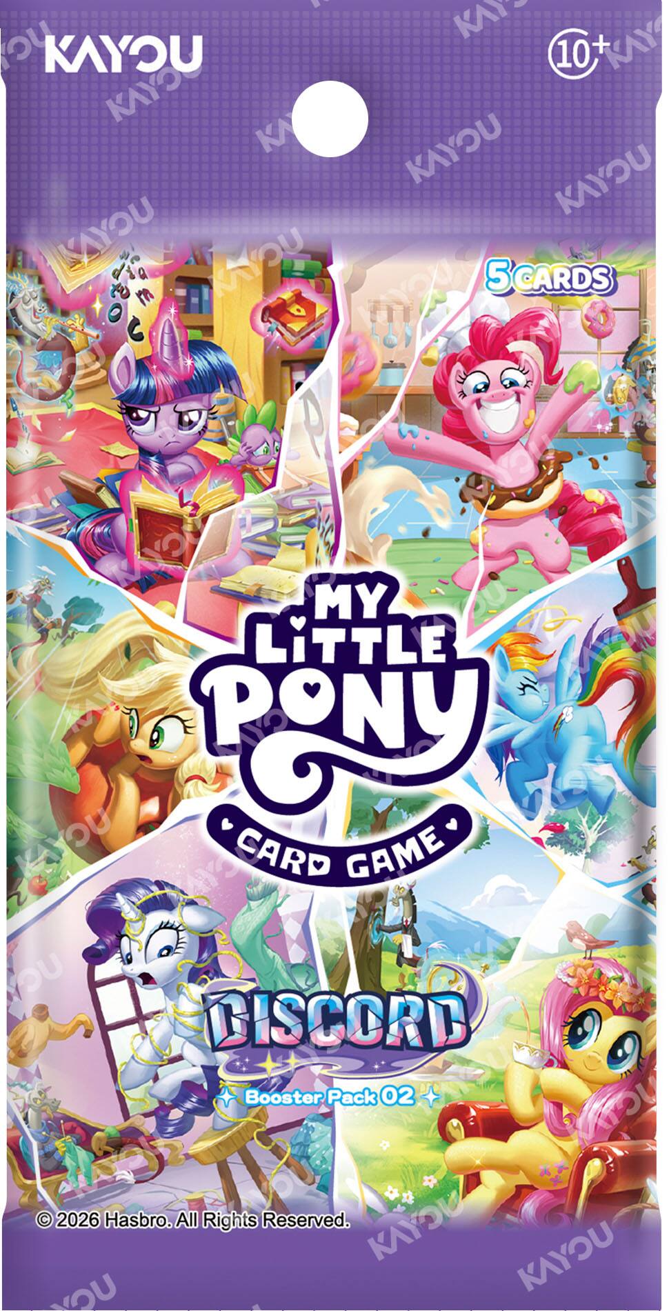 1 KAL KAY no 10 + KAYOU KAYOU KAL KAYOU KAYOU KAYOU 2O 5 CARDS NO veNo NOU MY LITTLE SAYIT PONY KAYOU CARD GAME SOa new DISCORD Booster Pack 02 CDW  2026 Hasbro. All Rights Reserved. KAYOU KAYOU NOU