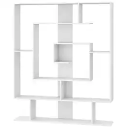 Costway - 7-Tier Bookshelf Geometric Bookcase with 2 Anti-Tipping Kits - White