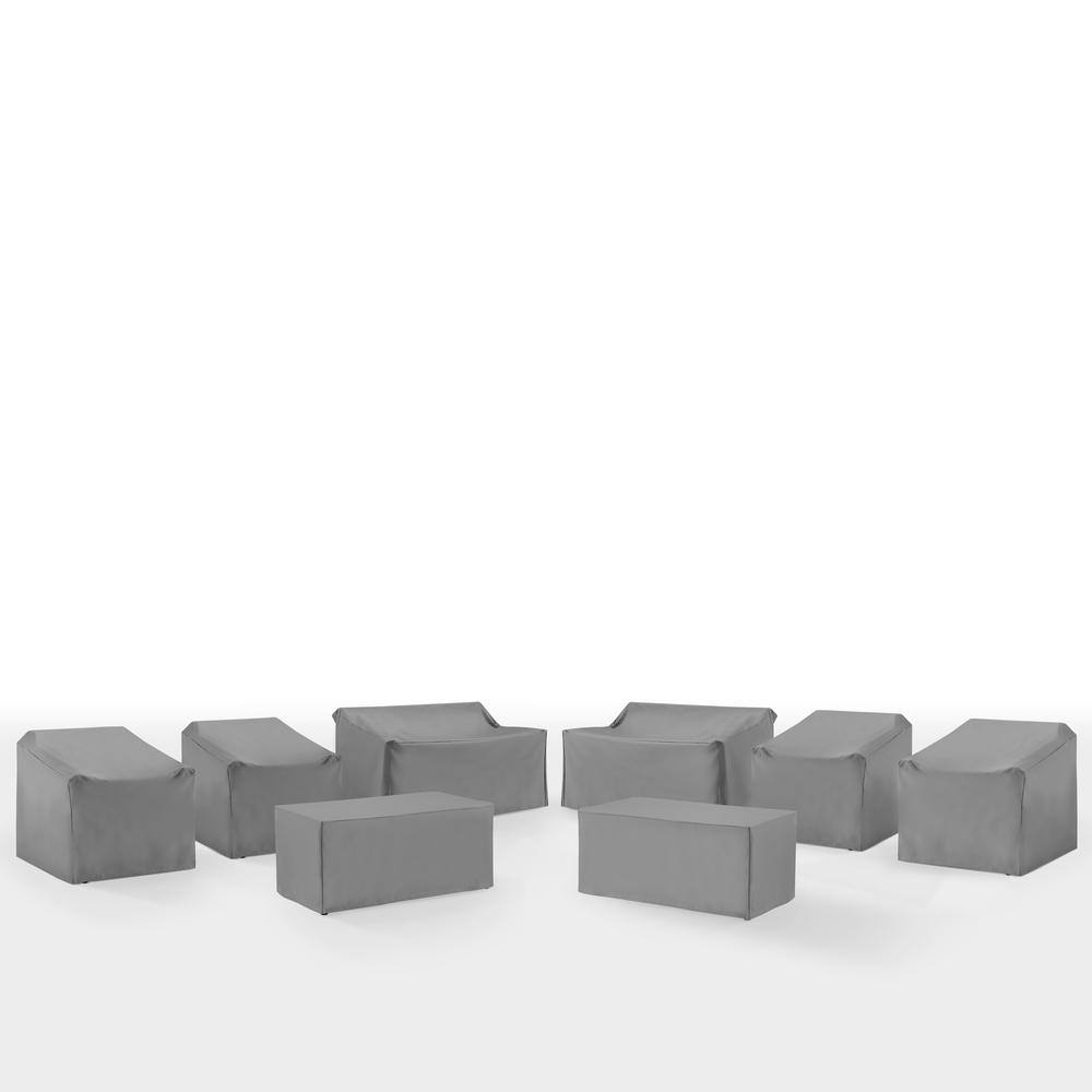 Alt View 3. Crosley Furniture - 8Pc Outdoor Furniture Cover Set - 4 Chairs - Gray.