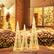 Front. Costway - Set of 3 Pre-lit Christmas Cone Trees Decoration with Star String & 90 Lights - Gold.