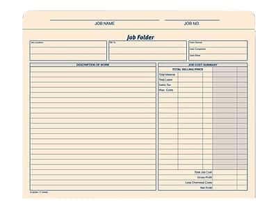 JOB NAME  
JOB NO.  

Job Folder  

Date Issued  
%  
Date Due  

Description of Work  

Total Billed  
Total Material  
Total Labor  
Total Time  
Misc. Costs  

Total Billed Price  

Air Cost Summary  
Total Air Cost  
Less Job-Over  
Gross Profit  
Less Overhead Costs  
Net Profit