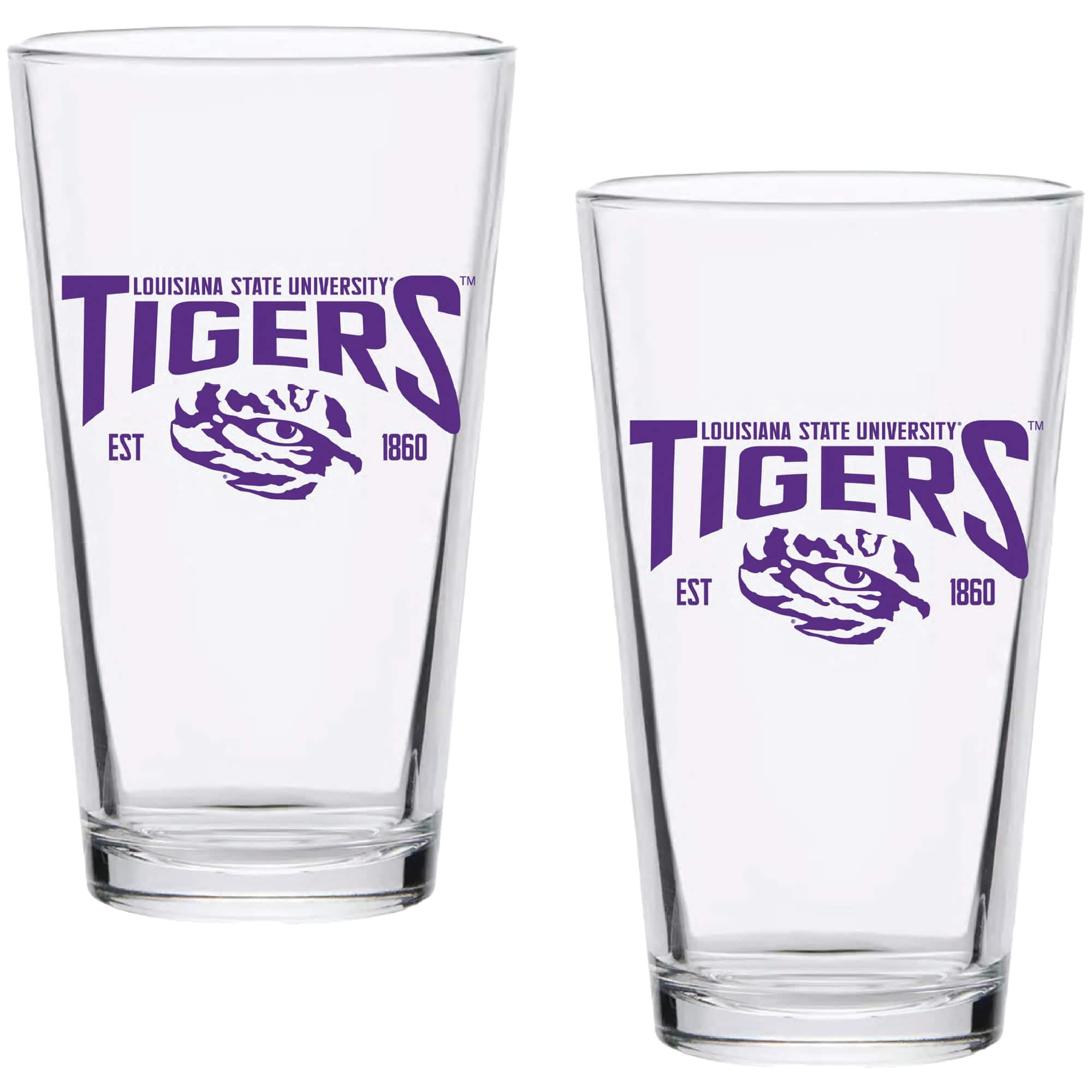Indigo Falls - LSU Tigers Two-Pack 16oz. Established Pint Glass Set - Multicolor