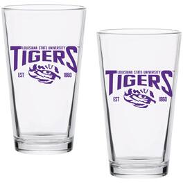 Indigo Falls - LSU Tigers Two-Pack 16oz. Established Pint Glass Set - Multicolor