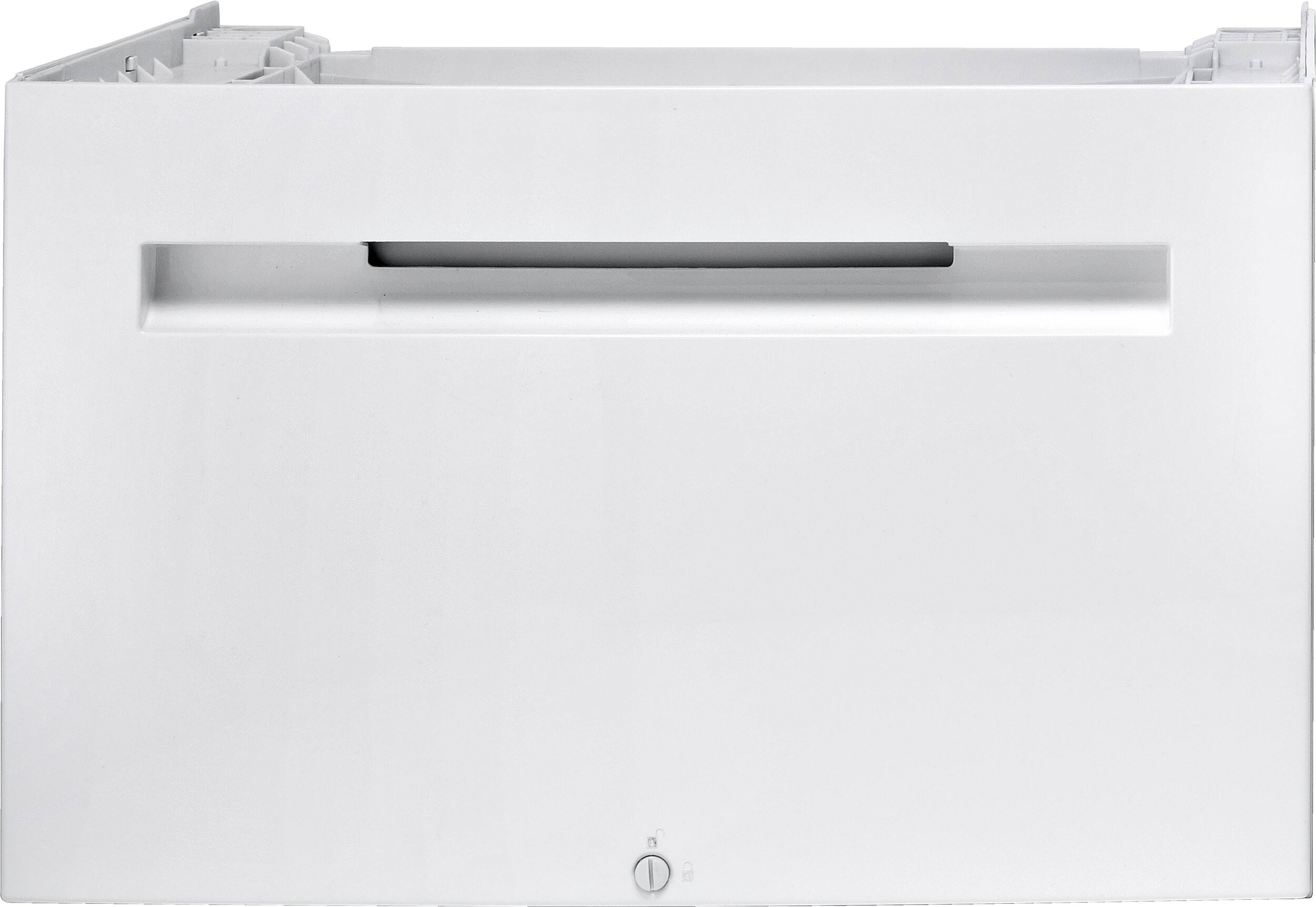 Front. Bosch - Laundry Pedestal with Storage Drawer for 300 and 500 Series Dryers - White.