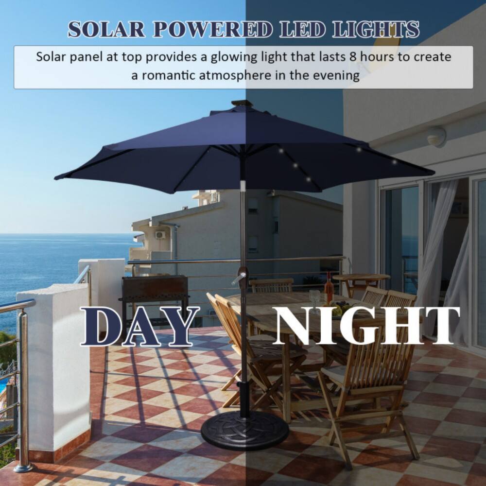 SOLAR POWERED LED LIGHTS  
Solar panel at top provides a glowing light that lasts 8 hours to create a romantic atmosphere in the evening  

DAY NIGHT