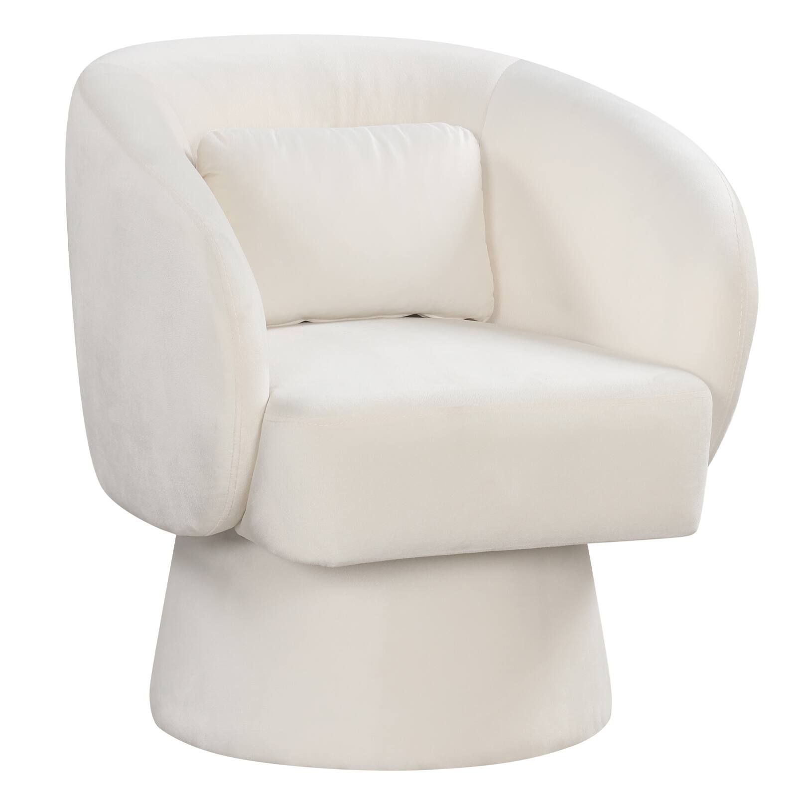 Alt View 9. Gymax - Gymax 2PCS Swivel Accent Chair w/ Back Removable Lumbar Pillow 360 Degree Rotating Function Beige - Beige.