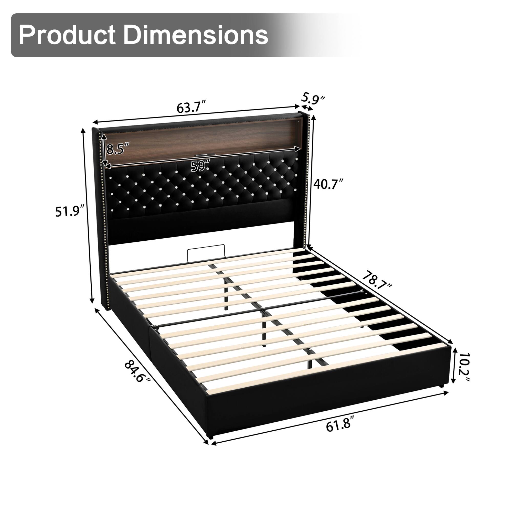 Product Dimensions: 63.7" x 5.9" x 8.5" x 59" x 40.7" x 51.9" x 78.7" x 84.6" x 10.2" x 61.8"