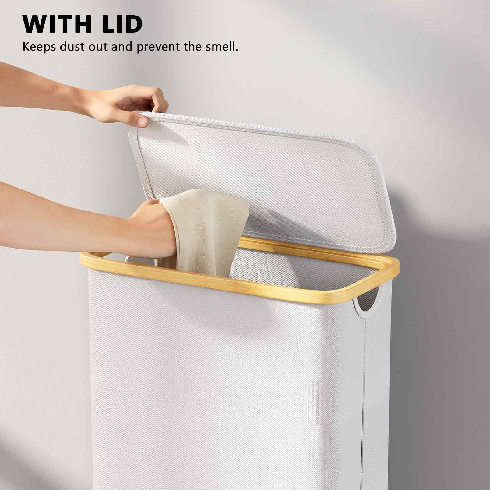 WITH LID  
Keeps dust out and prevent the smell.