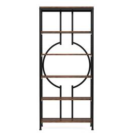 Kadyn - Bookshelf, Storage Shelf, Bookcase,6-Tier Bookshelf, 70.9" Industrial Bookcase Display Shelf - Walnut & Black