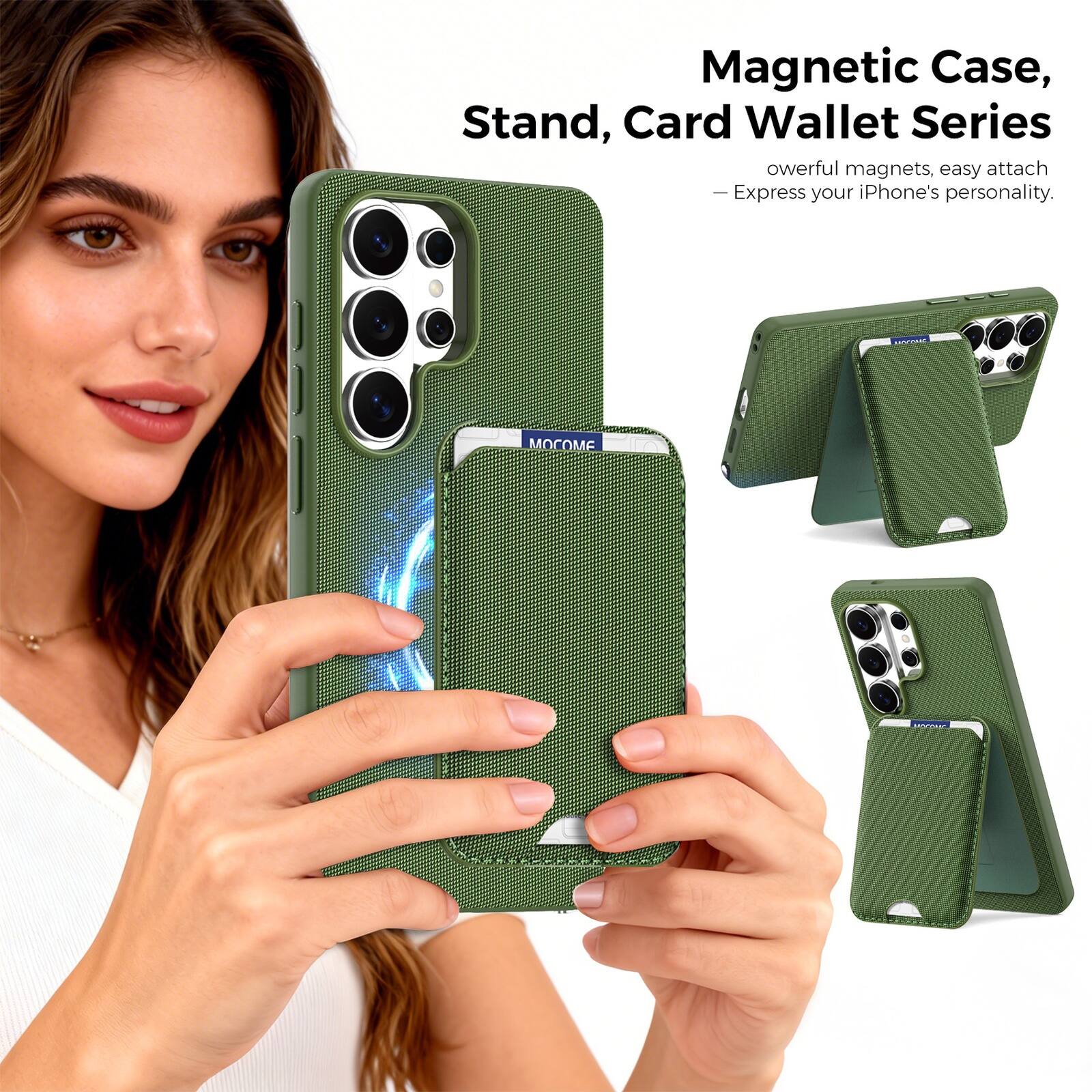 Magnetic Case, Stand, Card Wallet Series  
owerful magnets, easy attach  
— Express your iPhone's personality.