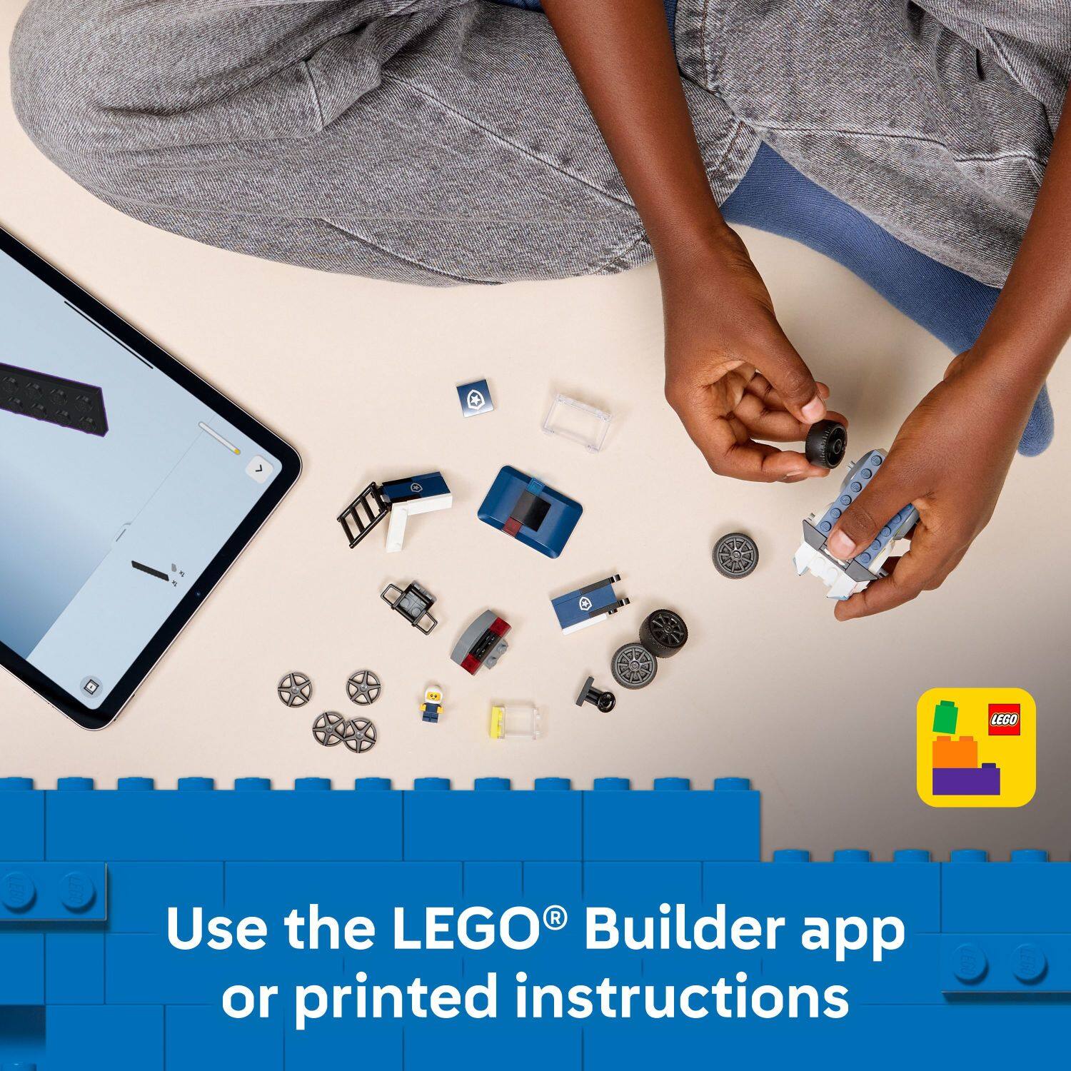 Use the LEGO® Builder app or printed instructions