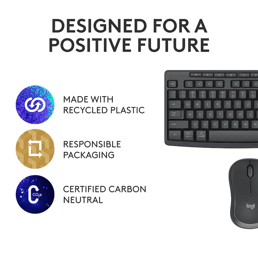 Logitech MK370 Combo for Business Full Size Wireless Membrane Keyboard ...