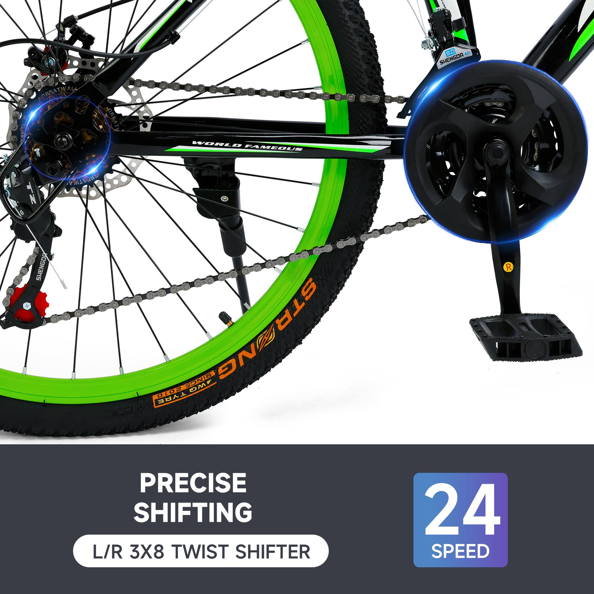 PRECISE SHIFTING  
L/R 3X8 TWIST SHIFTER  
24 SPEED