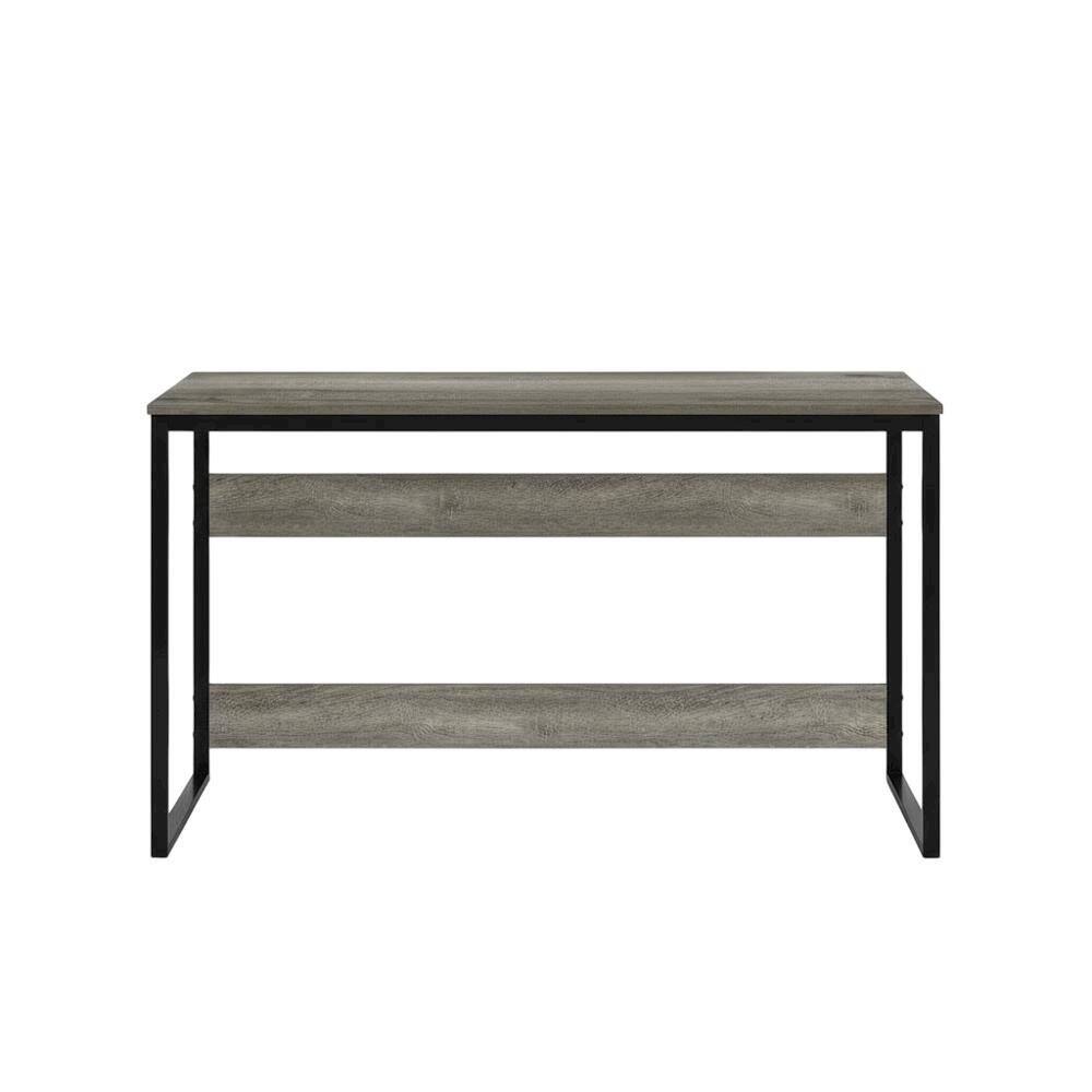 Back. BisonOffice - Modern French Oak Grey Study Desk With Sleek Workspace Design - French Oak Grey.