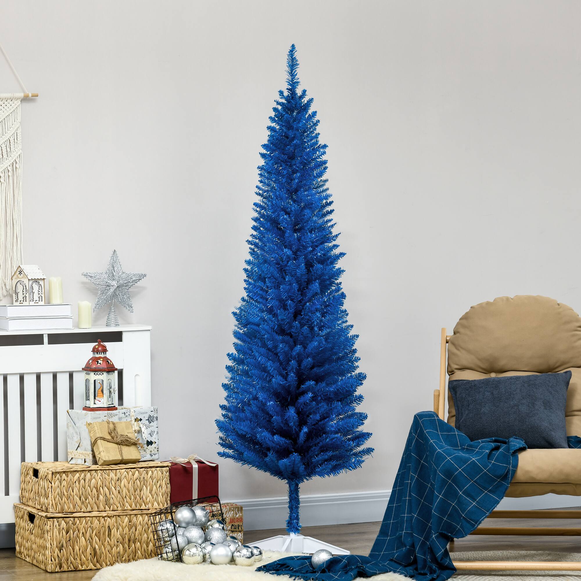 Alt View 1. Homcom - Decorated Christmas Tree - blue.