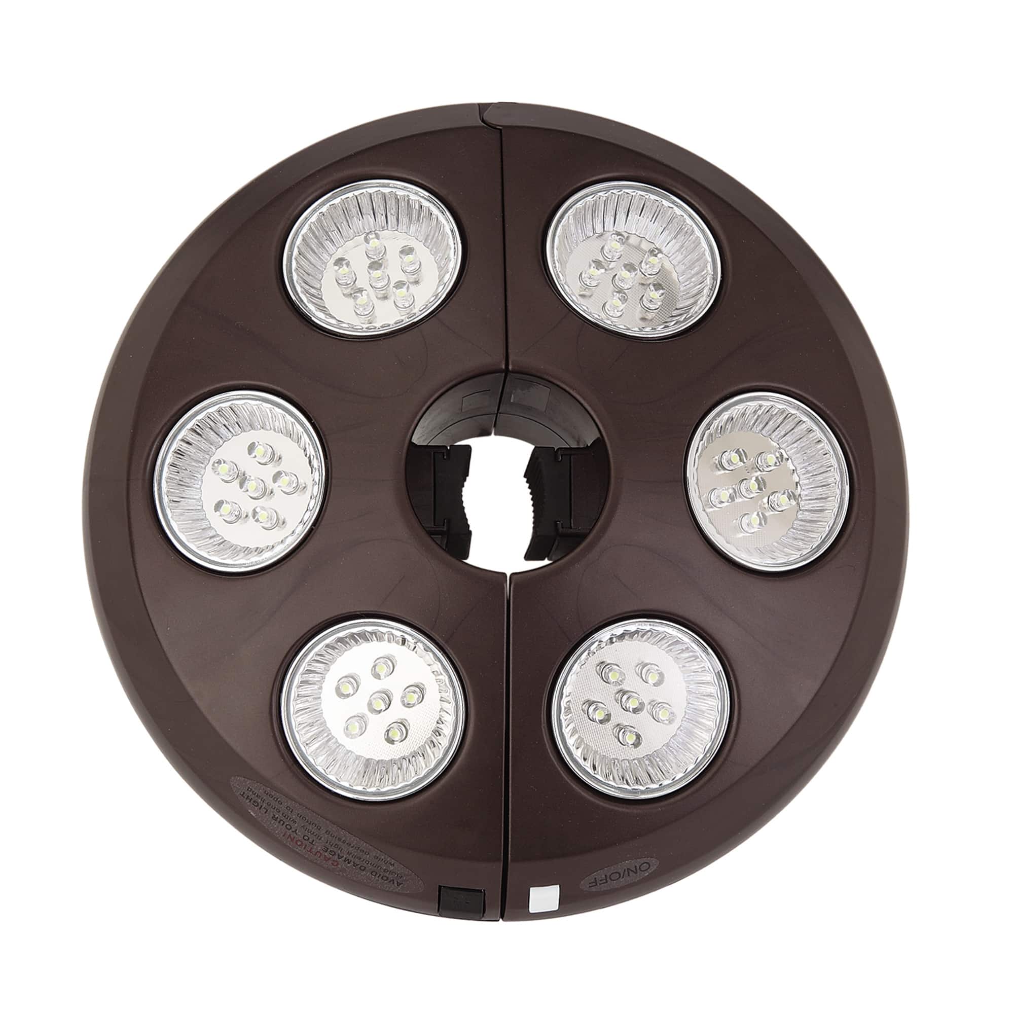 Mondawe - 8" Round Umbrella Light 36 LED Lights - Bronze