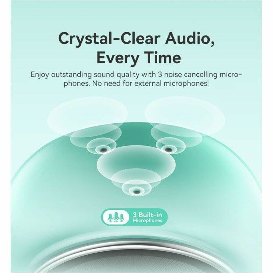 Crystal-Clear Audio, Every Time

Enjoy outstanding sound quality with 3 noise cancelling microphones. No need for external microphones!

3 Built-in Microphones