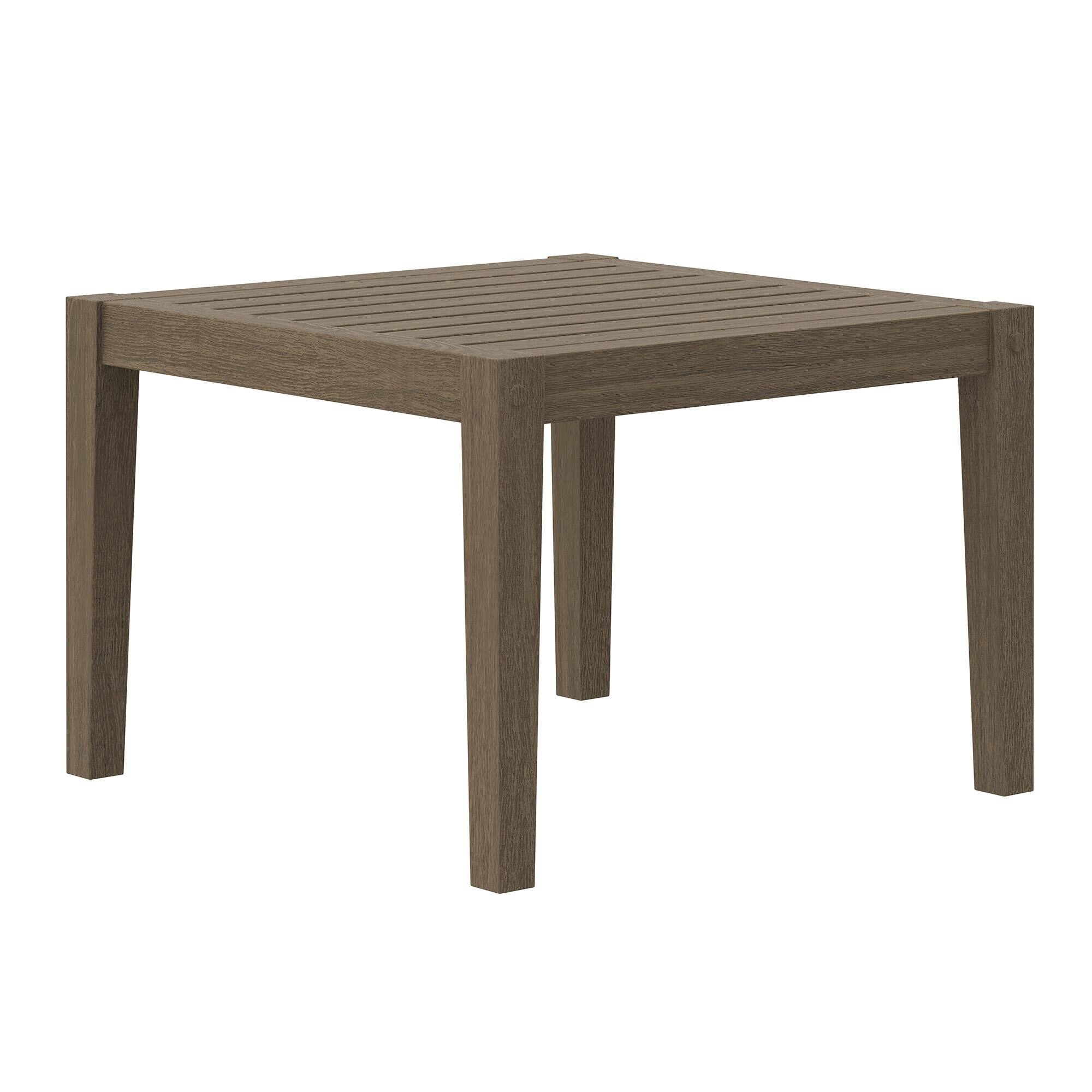 Angle. Modway - Northlake Square Outdoor Patio Teak Side Table by Modway - Weathered Gray.