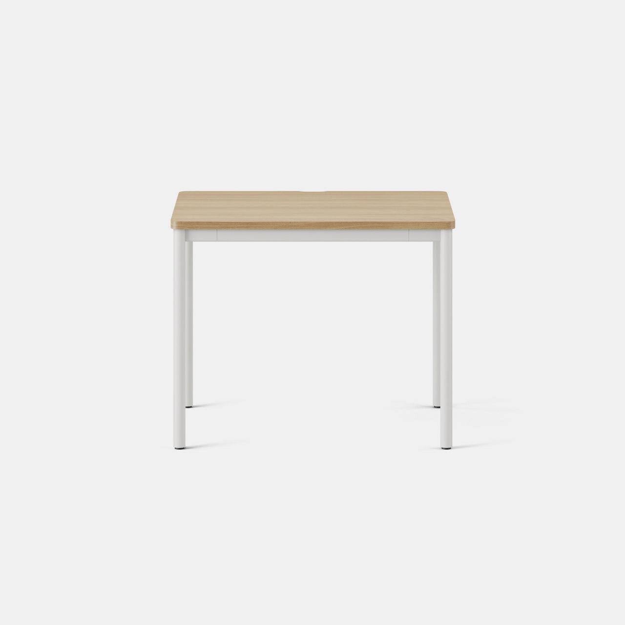 Angle. Branch Furniture - Daily Desk 36" – Functional Home Office Desk with Timeless Design, Rounded Corners & Built-in Cable Notch - Woodgrain / White.