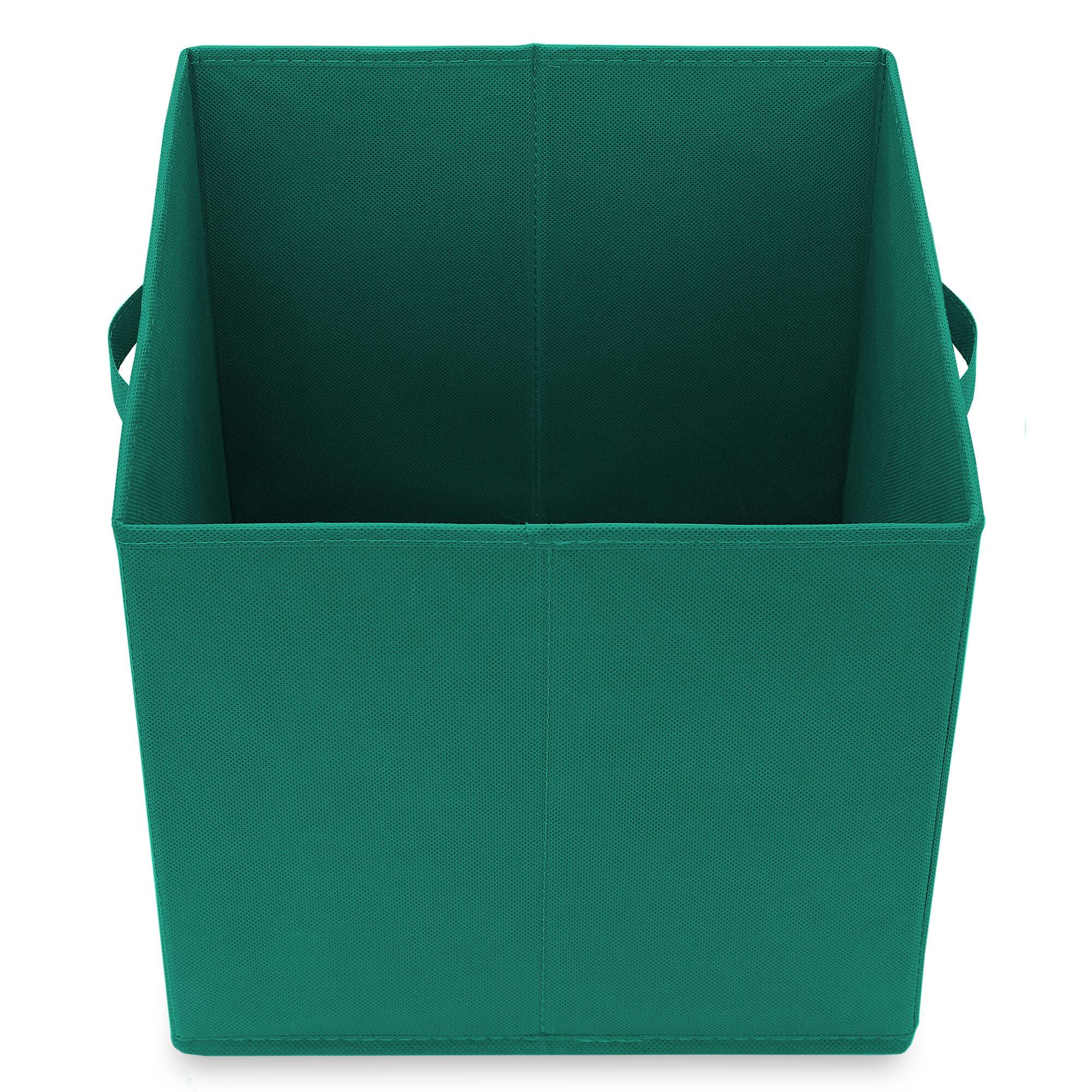 Alt View 3. Casafield - (Set of 6) Collapsible Fabric Cubes - Storage Bins - Teal.